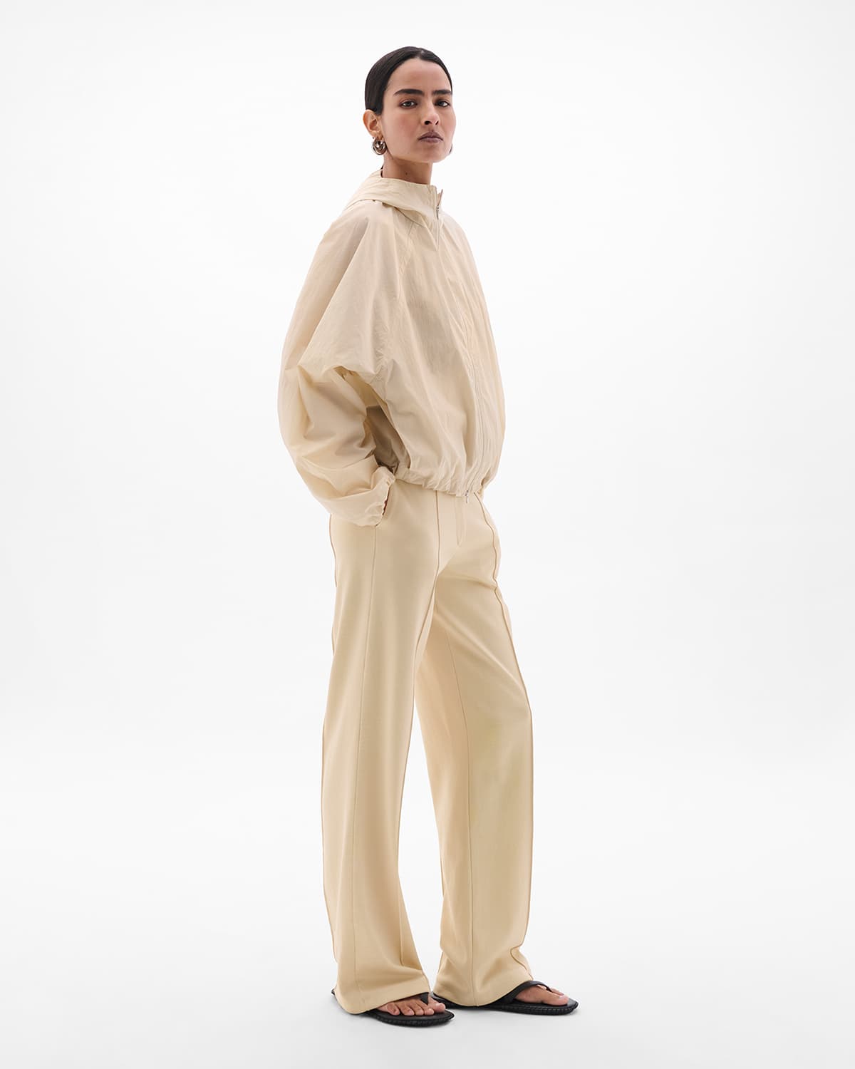 Recycled Nylon Short Blouson | Sand
