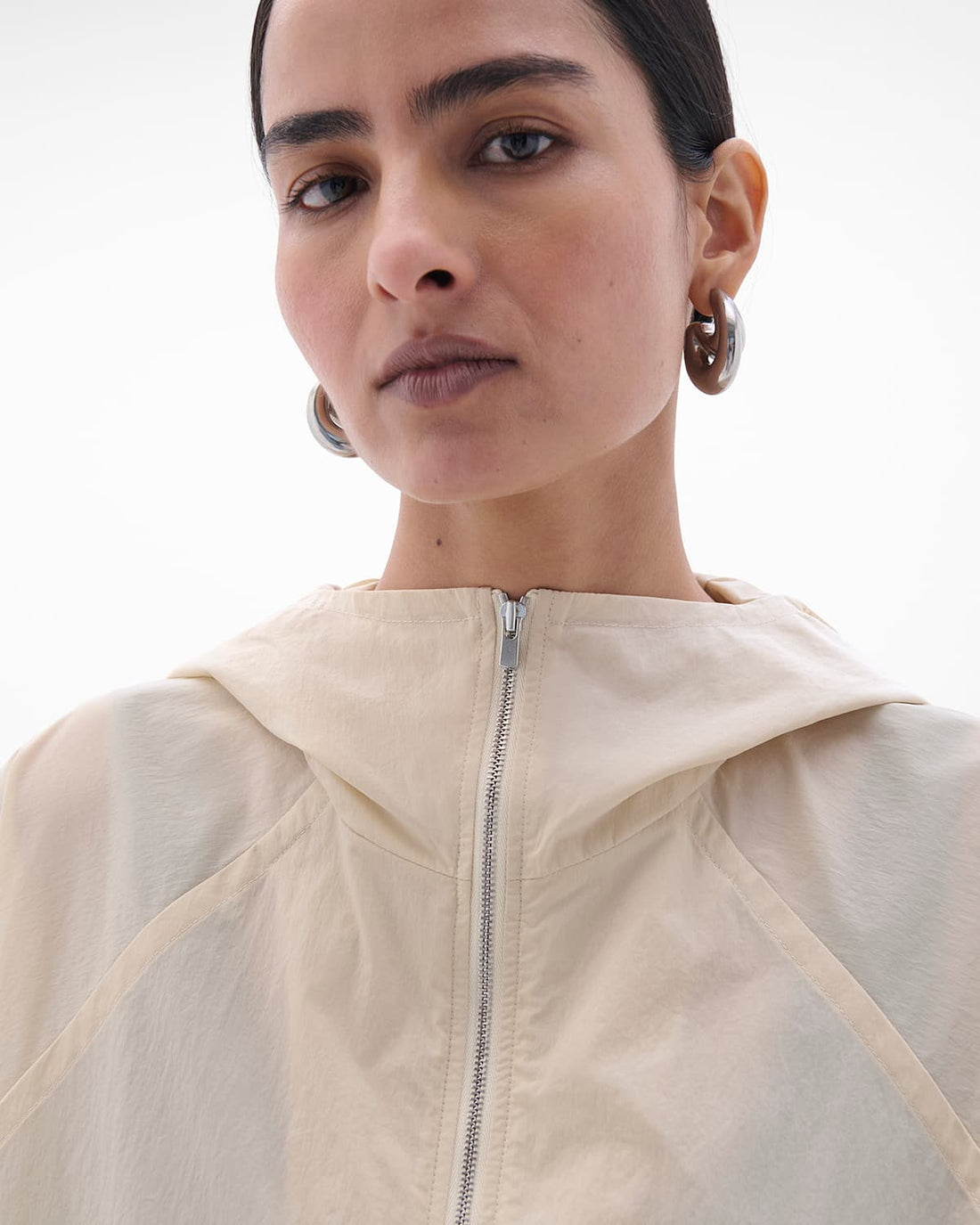 Recycled Nylon Short Blouson | Sand