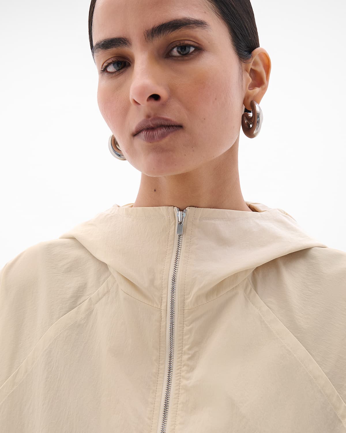 Recycled Nylon Short Blouson | Sand