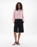 Another Tomorrow Draped Knit Sweater in Quartz – Cotton Women's Knitwear