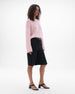 Another Tomorrow Draped Knit Sweater in Quartz – Cotton Women's Knitwear