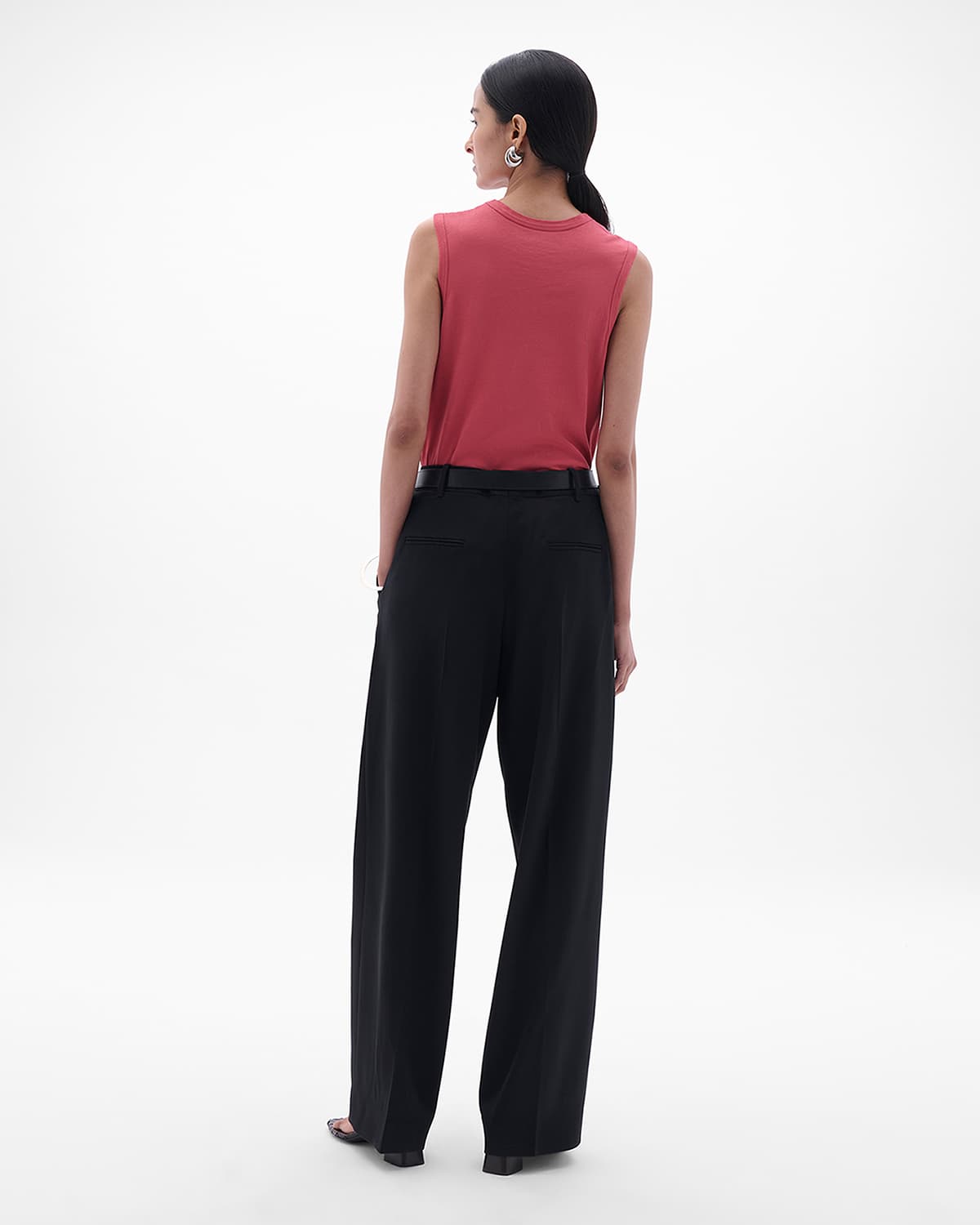 Another Tomorrow Sleeveless Tee in Rhubarb – Cotton Women's Top