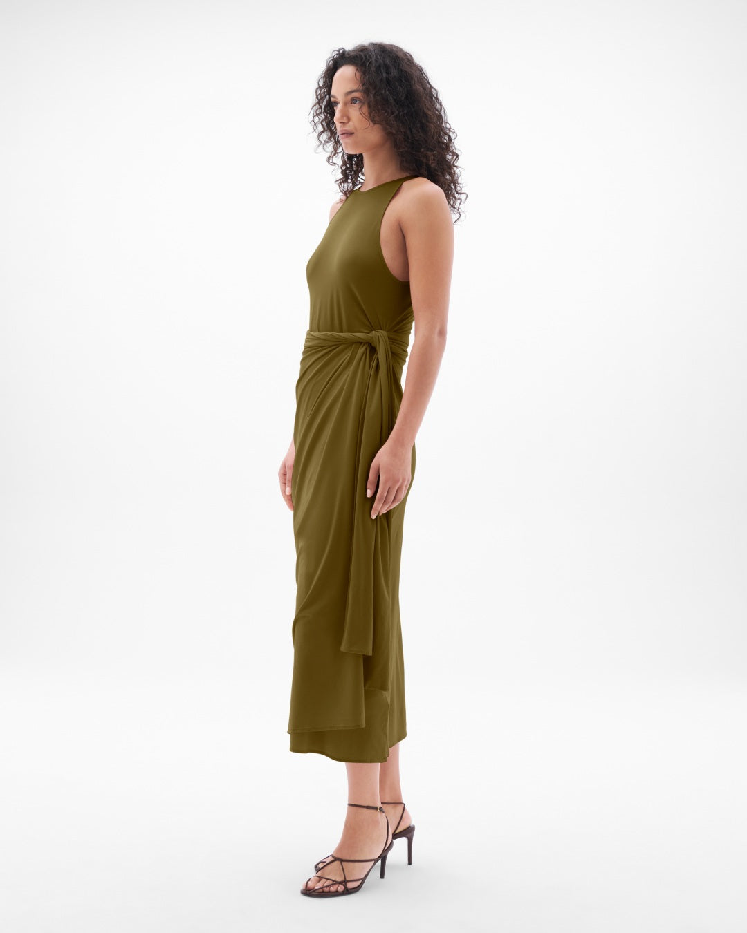 Sarong Tie Dress | Moss