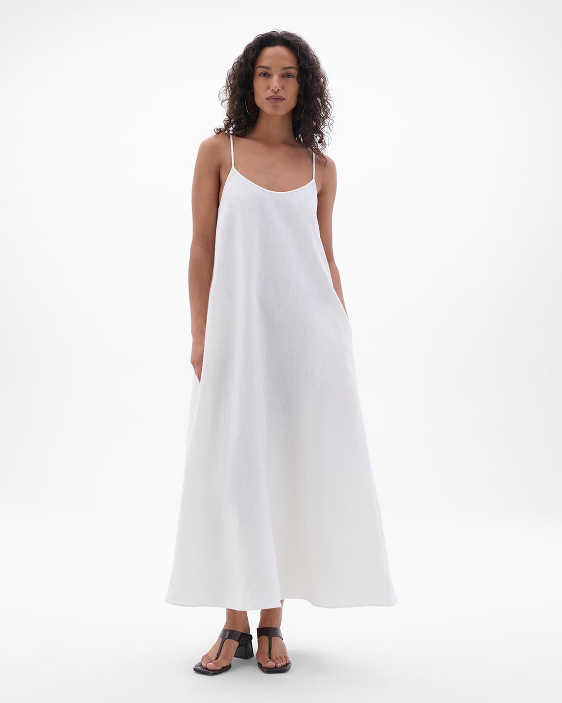 Gathered Back Dress | White