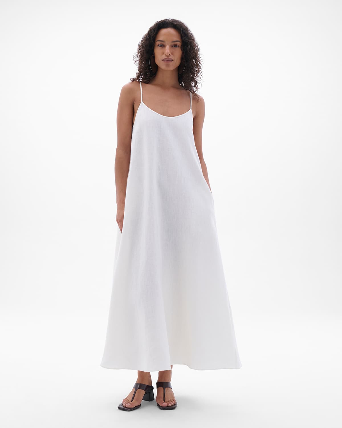 Gathered Back Dress | White