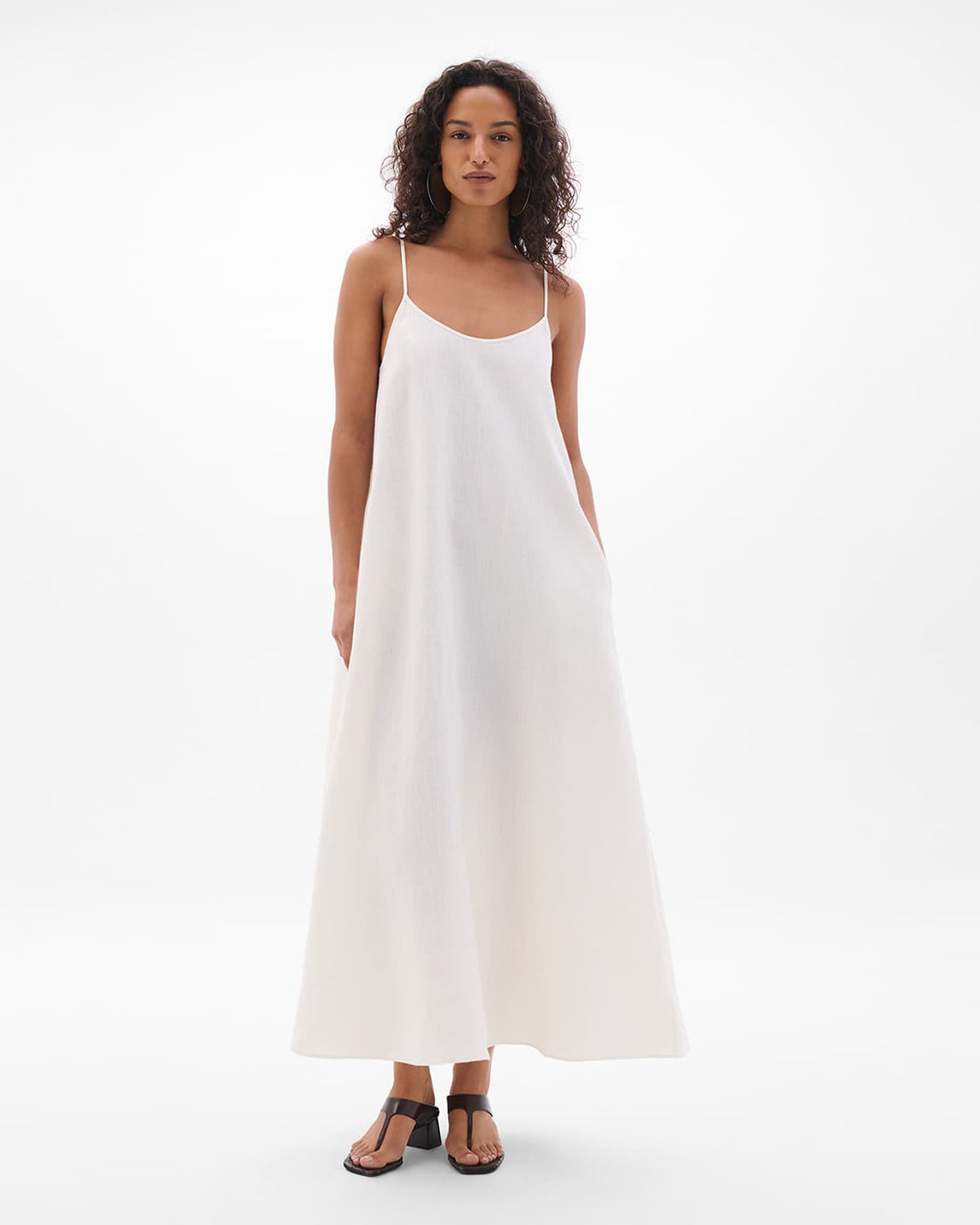 Gathered Back Dress | White