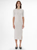 Another Tomorrow Elbow Sleeve Dress in White – Cotton Women's Dress