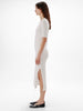 Another Tomorrow Elbow Sleeve Dress in White – Cotton Women's Dress