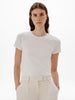 Another Tomorrow Fitted Tee in White – Cotton Women's Top