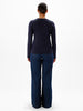 Another Tomorrow Long Sleeve T-Shirt in Navy – Cotton Women's Top