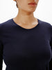 Another Tomorrow Long Sleeve T-Shirt in Navy – Cotton Women's Top