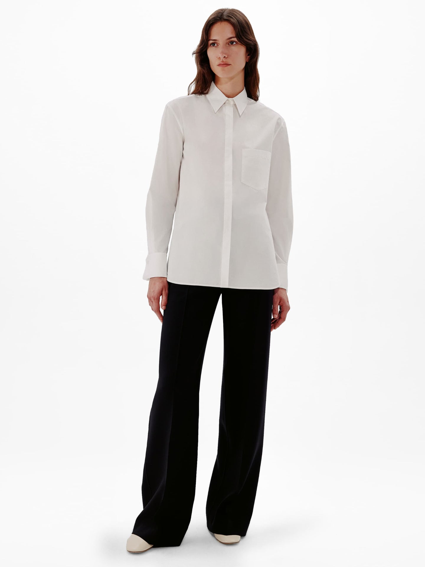 Another Tomorrow Men’s Shirt in White – Cotton Women's Top