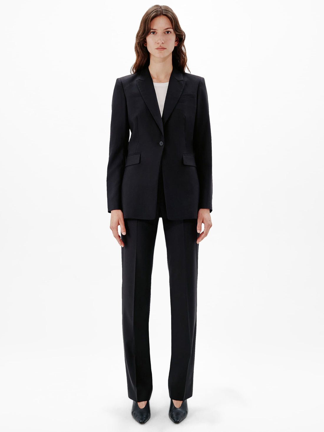 Another Tomorrow Single Button Jacket in Black – Wool Women's Jacket