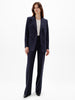 Another Tomorrow Slight Flare Trouser in Navy – Wool Women's Trousers