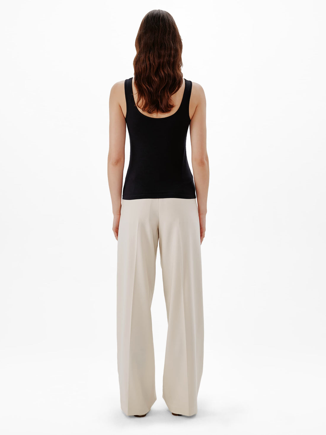Another Tomorrow Slim Tank Top in Black – Cotton Women's Top