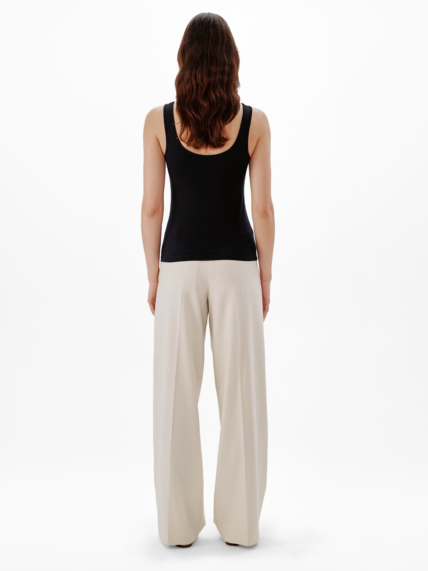 Another Tomorrow Slim Tank Top in Black – Cotton Women's Top