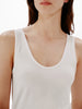 Another Tomorrow Slim Tank Top in White – Cotton Women's Top