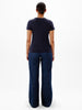 Another Tomorrow Crew Neck T-Shirt in Navy – Cotton Women's Top