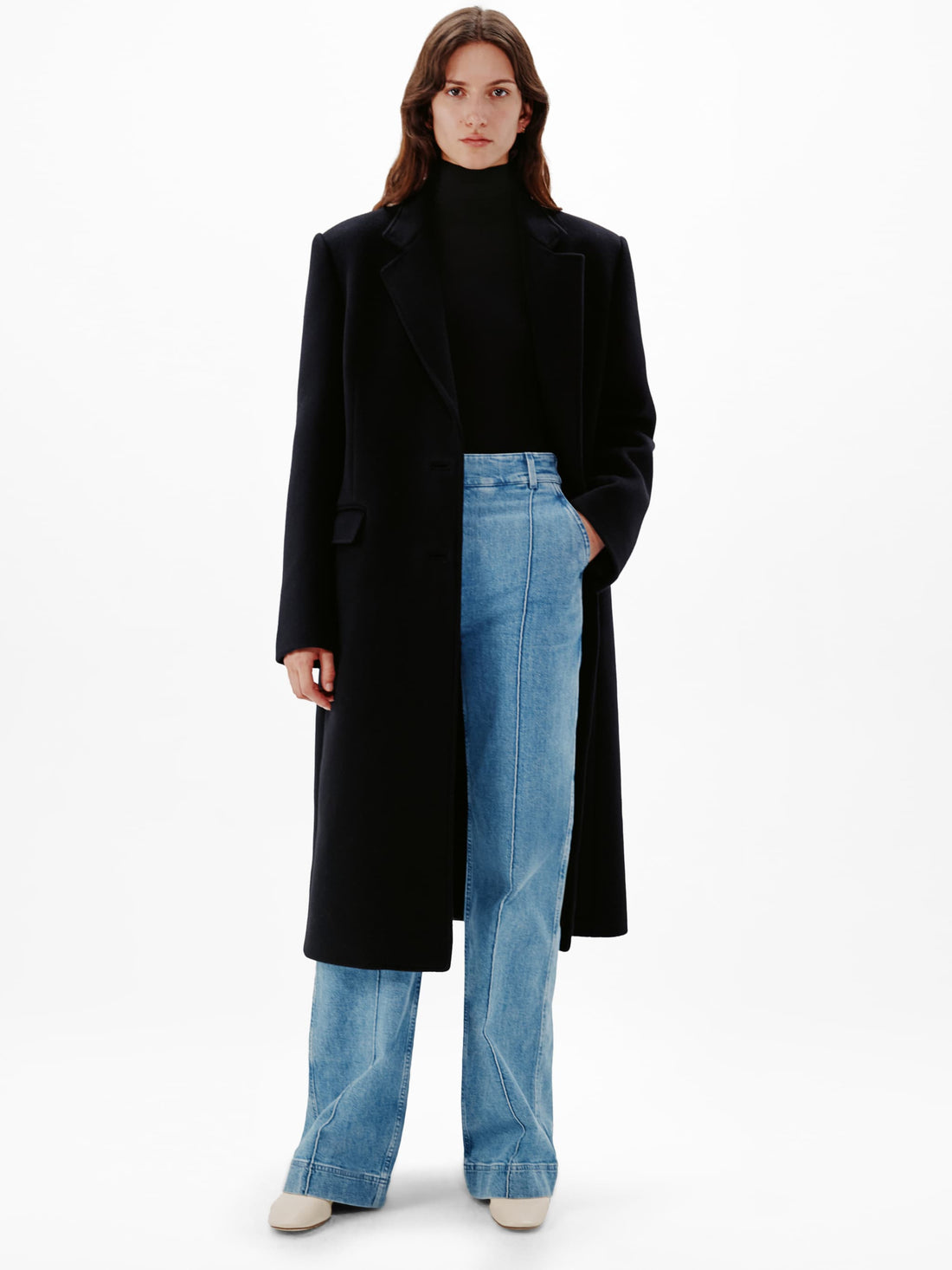 Another Tomorrow Turtleneck Bodysuit in Black – Cotton Women's Knitwear