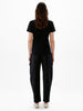 Another Tomorrow V-Neck Tee in Black – Cotton Women's Top