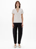 Another Tomorrow V-Neck Tee in White – Cotton Women's Top