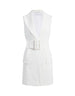 Belted Tailored Vest | Off White in off white