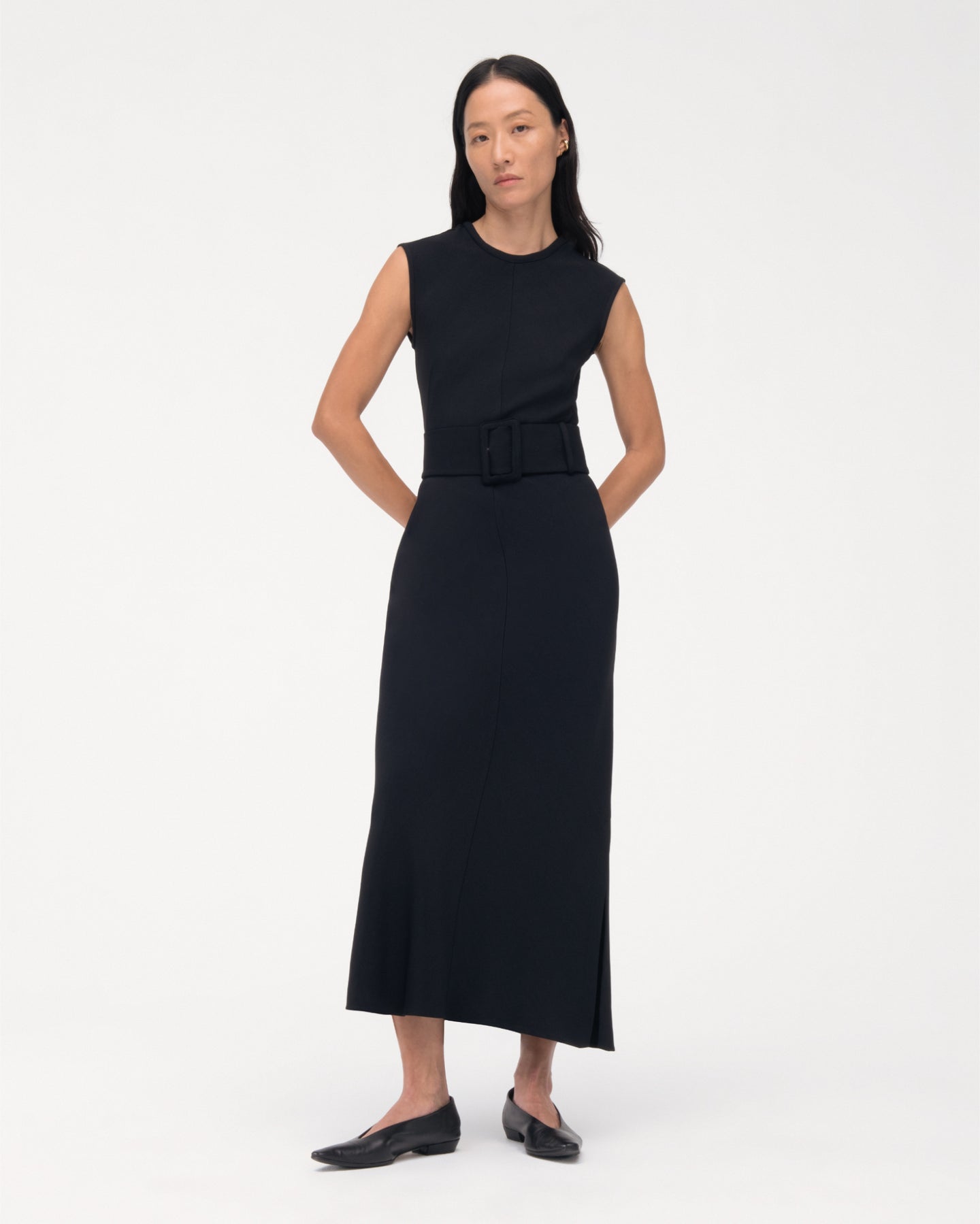 Bias Belted Dress - Resale | Black in black