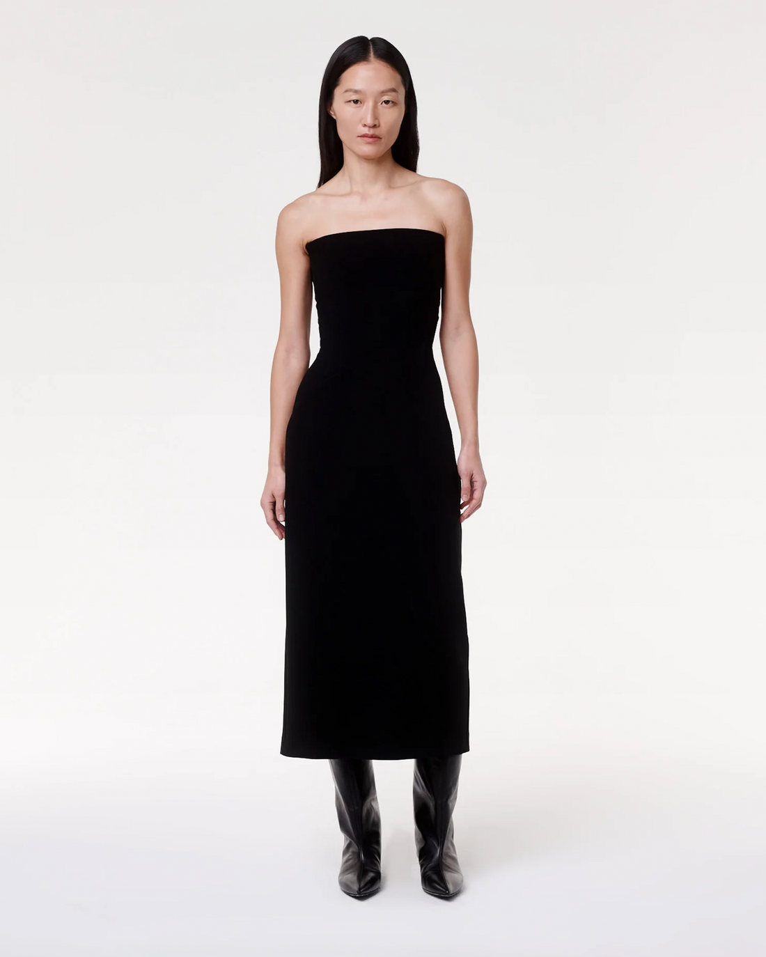 Another Tomorrow Women's Doppio Structured Midi Dress - Black - Size 2 Another Tomorrow Women's Doppio Structured Midi Dress - Black - Size 2