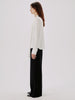 Another Tomorrow Bow Blouse in White – Viscose Women's Top