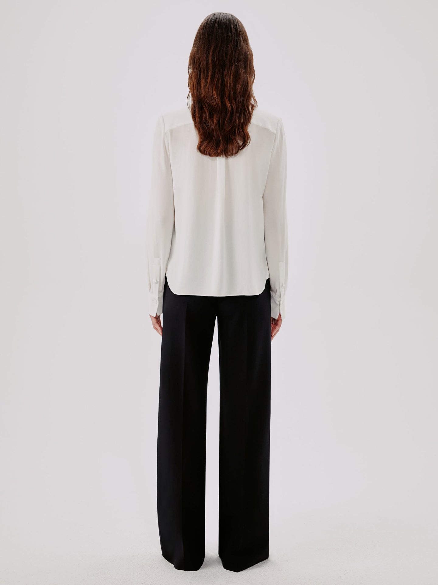 Another Tomorrow Bow Blouse in White – Viscose Women's Top