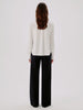 Another Tomorrow Bow Blouse in White – Viscose Women's Top