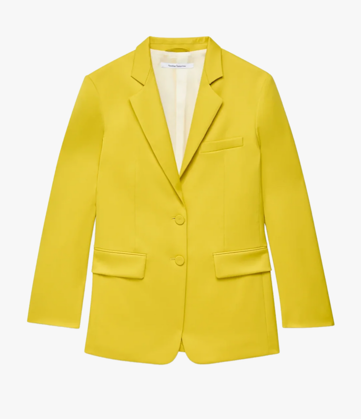 Another Tomorrow Oversized Blazer in Bright Chartreuse – Wool Women's Jacket