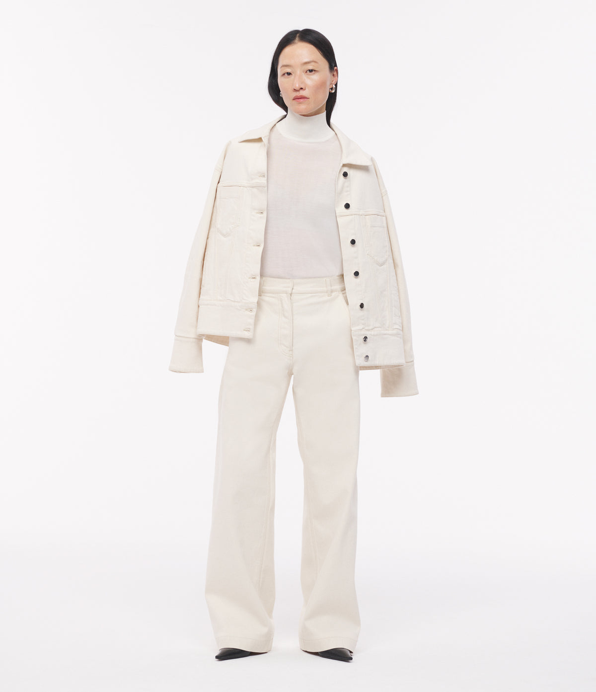 Another Tomorrow Carpenter Denim Pant in Ecru – Denim Women's Trousers