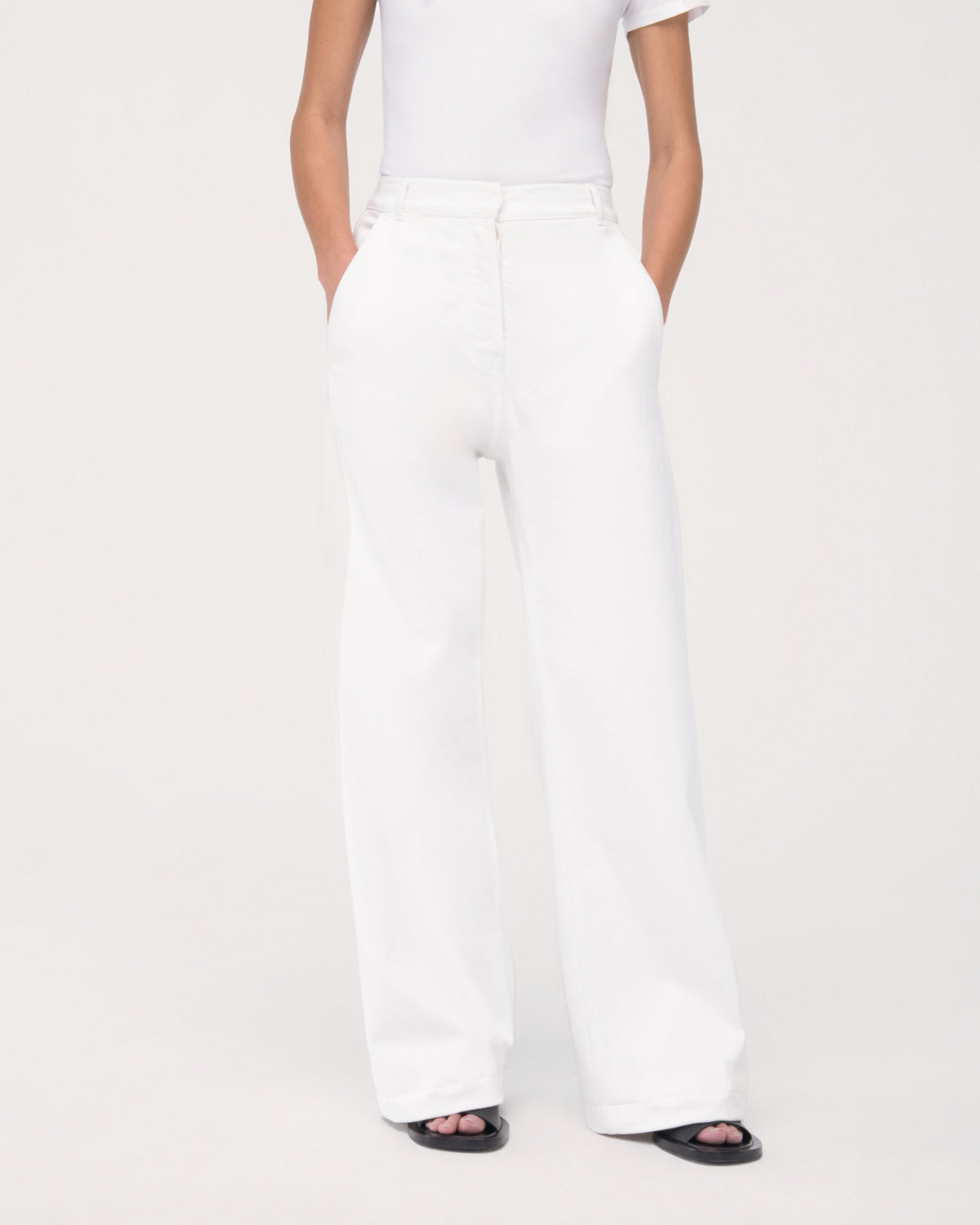 Another Tomorrow Carpenter Denim Pant in Off White – Denim Women's Trousers