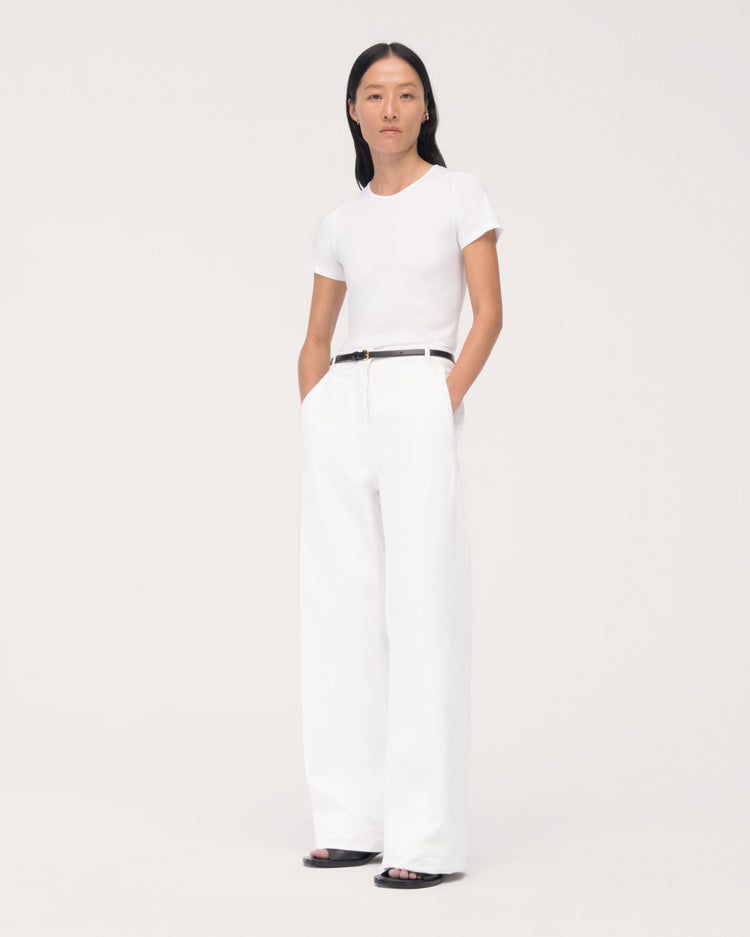 Another Tomorrow Carpenter Denim Pant in Off White – Denim Women's Trousers