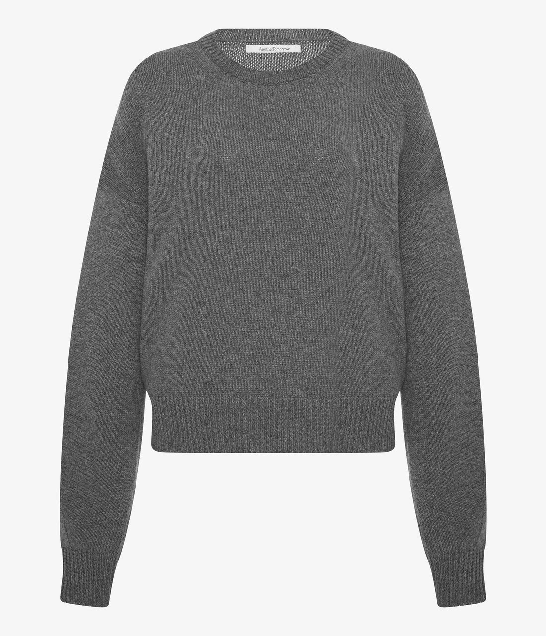 Another Tomorrow Cashmere Knit Sweatshirt in Grey Melange – Cashmere Women's Knitwear
