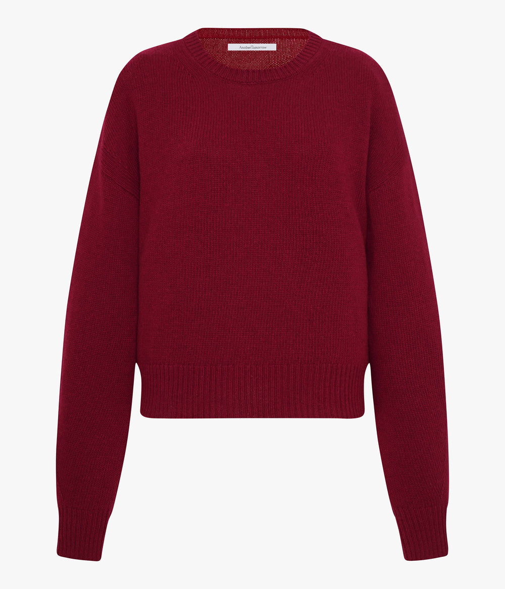 Another Tomorrow Cashmere Knit Sweatshirt in Pinot Noir – Cashmere Women's Knitwear