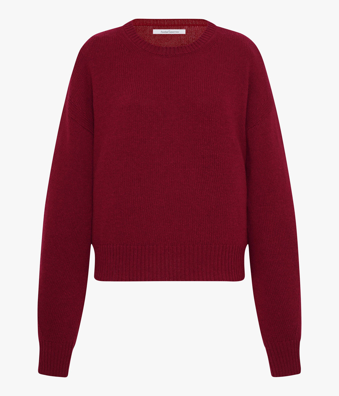 Another Tomorrow Cashmere Knit Sweatshirt in Pinot Noir – Cashmere Women's Knitwear