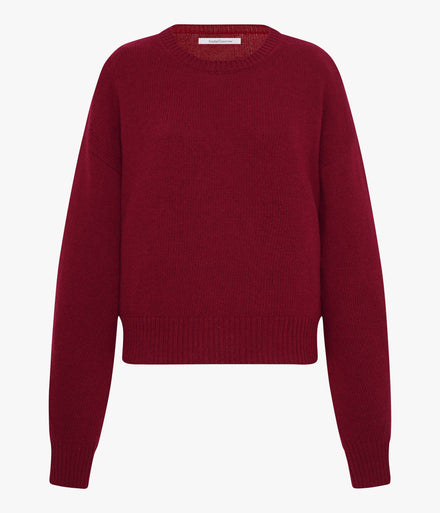 Cashmere Knit Sweatshirt | Pinot Noir