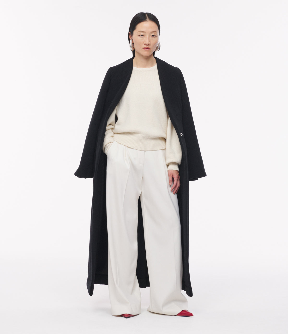 Another Tomorrow Cashmere Knit Sweatshirt in Ivory – Cashmere Women's Knitwear