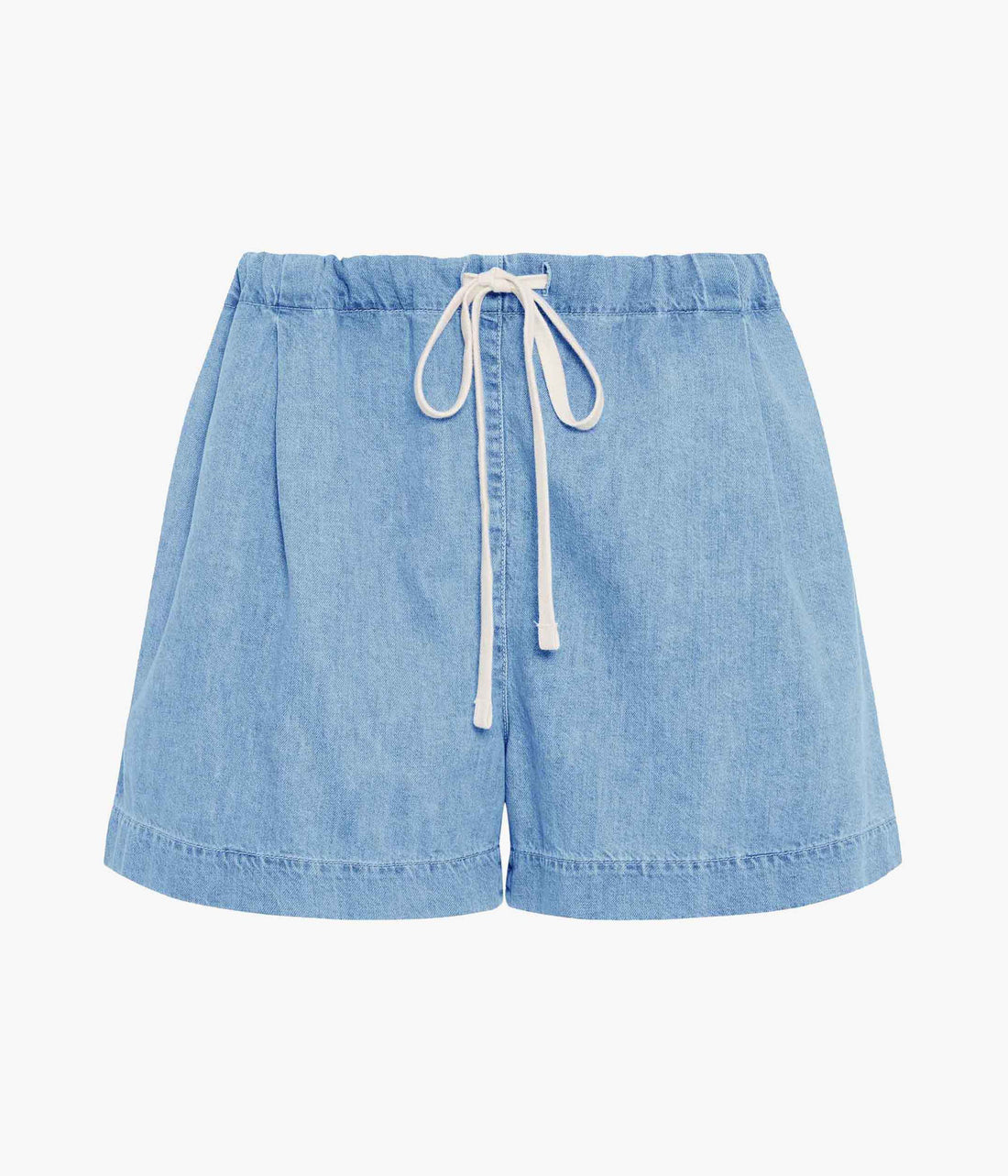Another Tomorrow Chambray Drawcord Short in Light Blue Wash – Denim Women's Trousers