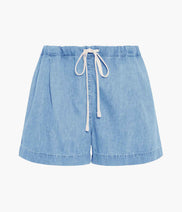 Chambray Drawcord Short | Light Blue Wash