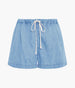 Another Tomorrow Chambray Drawcord Short in Light Blue Wash – Denim Women's Trousers