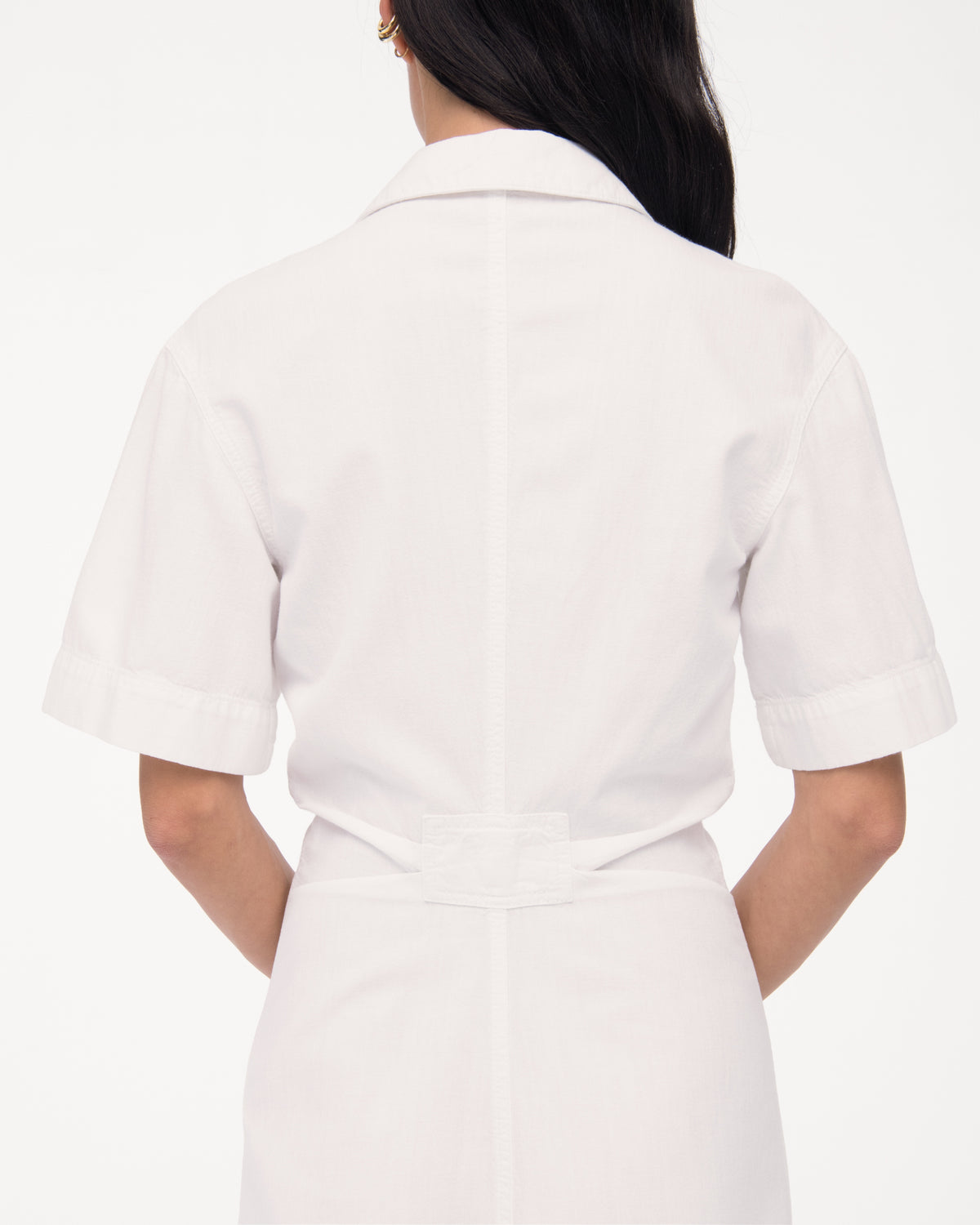 Another Tomorrow Chambray Bias Shirt Dress in Off White – Denim Women's Dress