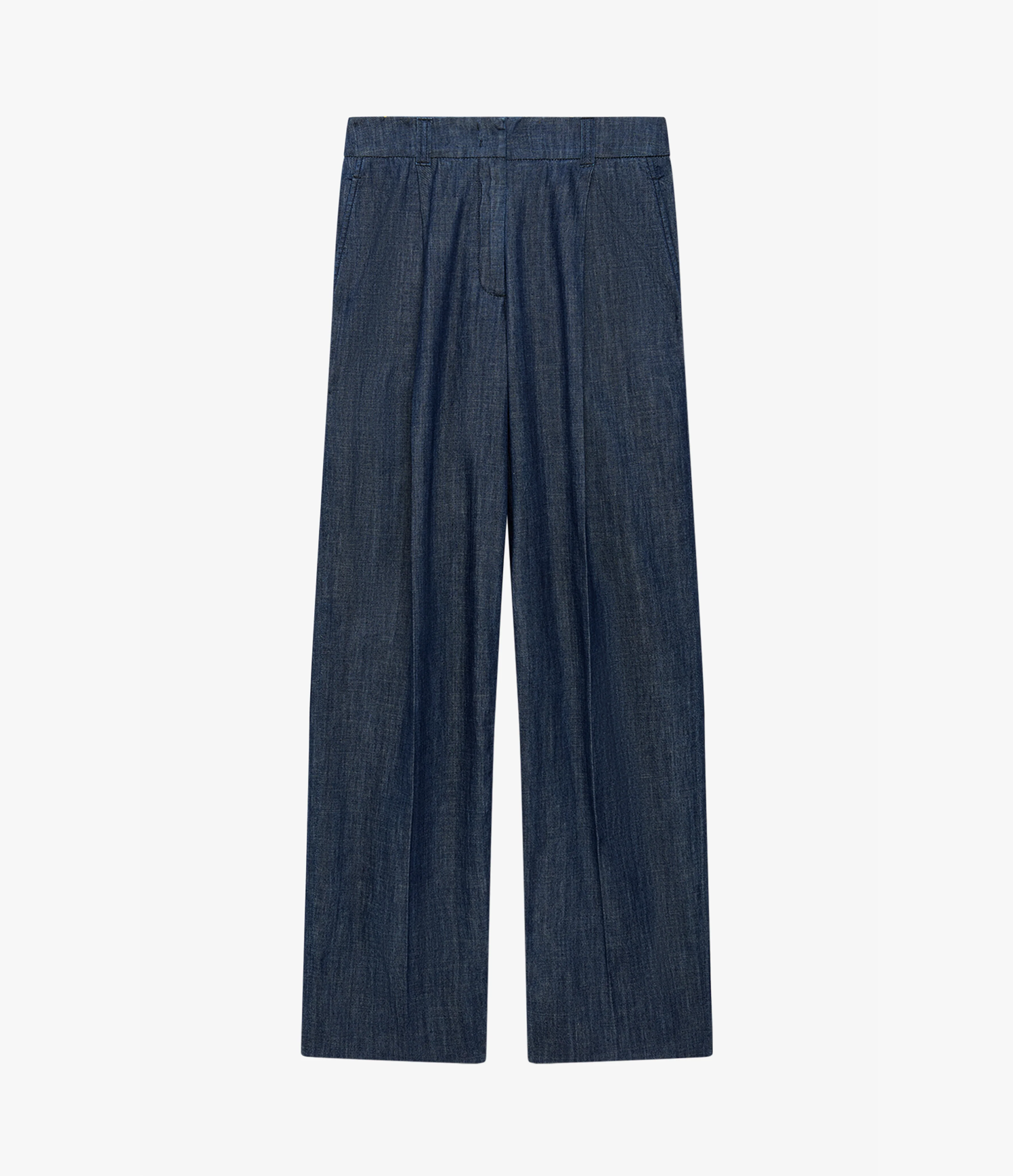Chambray Relaxed Wide Leg Pant | Dark Blue – Another Tomorrow