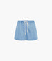 Another Tomorrow Chambray Drawcord Short in Light Blue Wash – Denim Women's Trousers