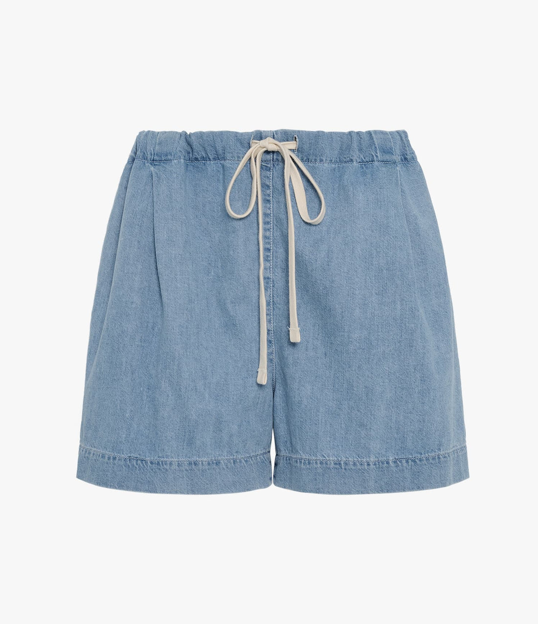 Another Tomorrow Chambray Drawcord Short in Light Blue Wash – Denim Women's Trousers
