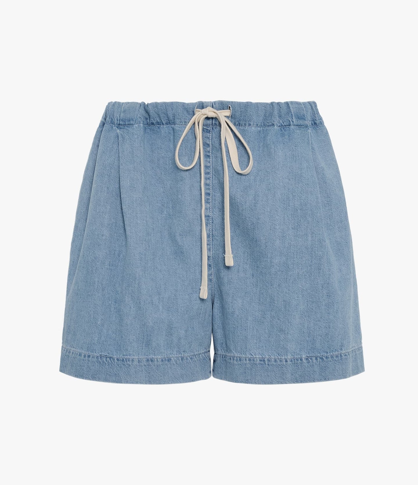 Another Tomorrow Chambray Drawcord Short in Light Blue Wash – Denim Women's Trousers