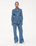 Another Tomorrow Chambray Shirt in Light Blue Wash – Denim Women's Top