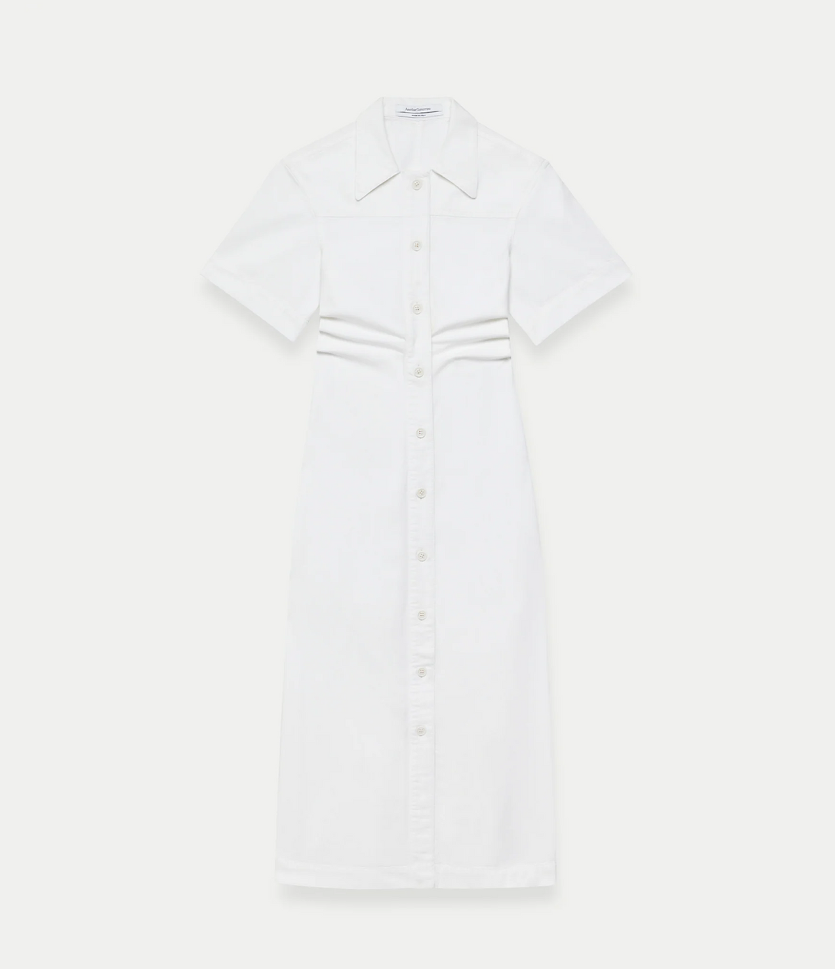 Another Tomorrow Chambray Bias Shirt Dress in Off White – Denim Women's Dress